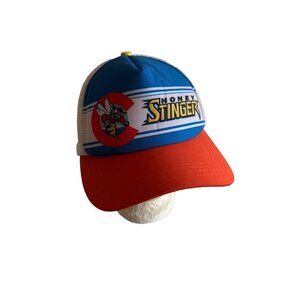 Honey Stinger Mean Bee Blue Orange Meshback Hat Cap Adjustable